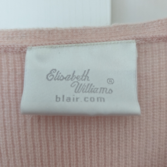 Elisabeth Williams by Blair Lambswool Angora Pink Button Down Sweater, size XL - Picture 9 of 13